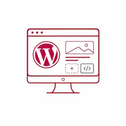 Icono de diseño web WordPress para sitios profesionales.