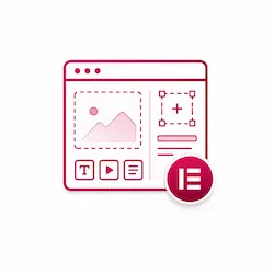 Icono de Elementor Pro para diseño visual en WordPress.