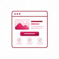 Icono de landing pages para captación de leads y conversiones.