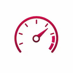 Icono de optimización de velocidad WordPress y rendimiento web.
